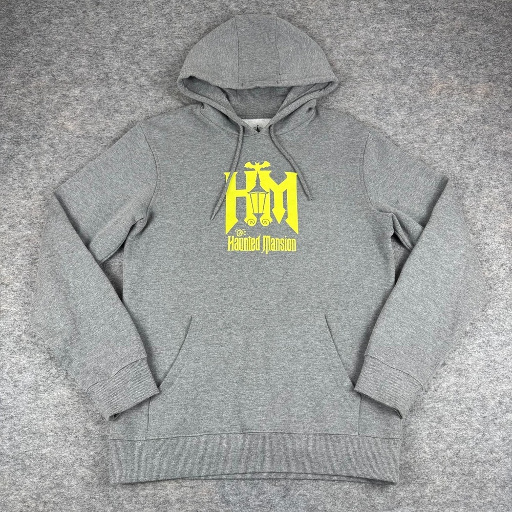 Disney Parks Haunted Mansion Hoodie Pullover Pockets Gray Adult Womens Small S